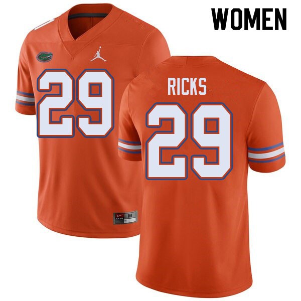Jordan Brand Women #29 Isaac Ricks Florida Gators College Football Jersey Orange